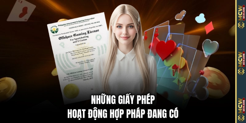 Những giấy phép hoạt động hợp pháp đang có 
